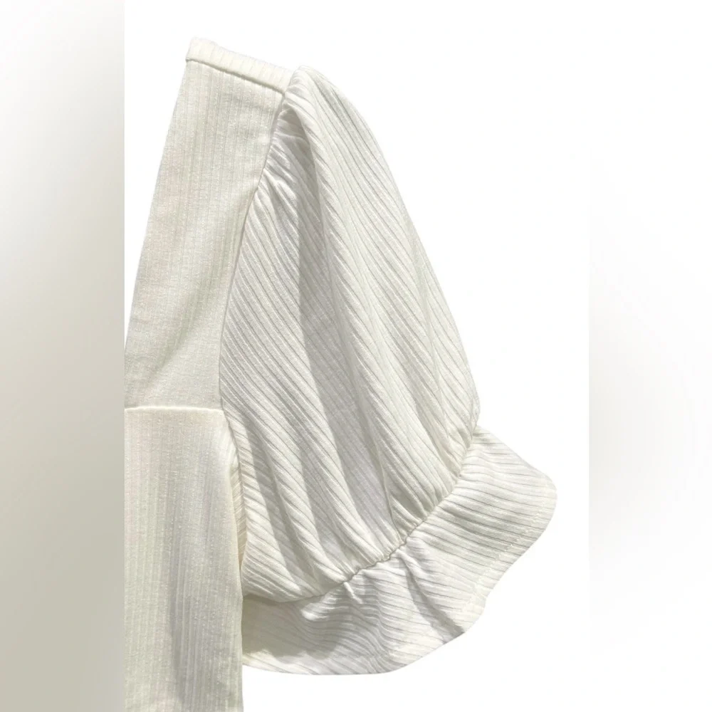New W/ Tags Women’s Lovers And Friends White Lana Ribbed Crop Top: Size Small - Picture 7 of 13